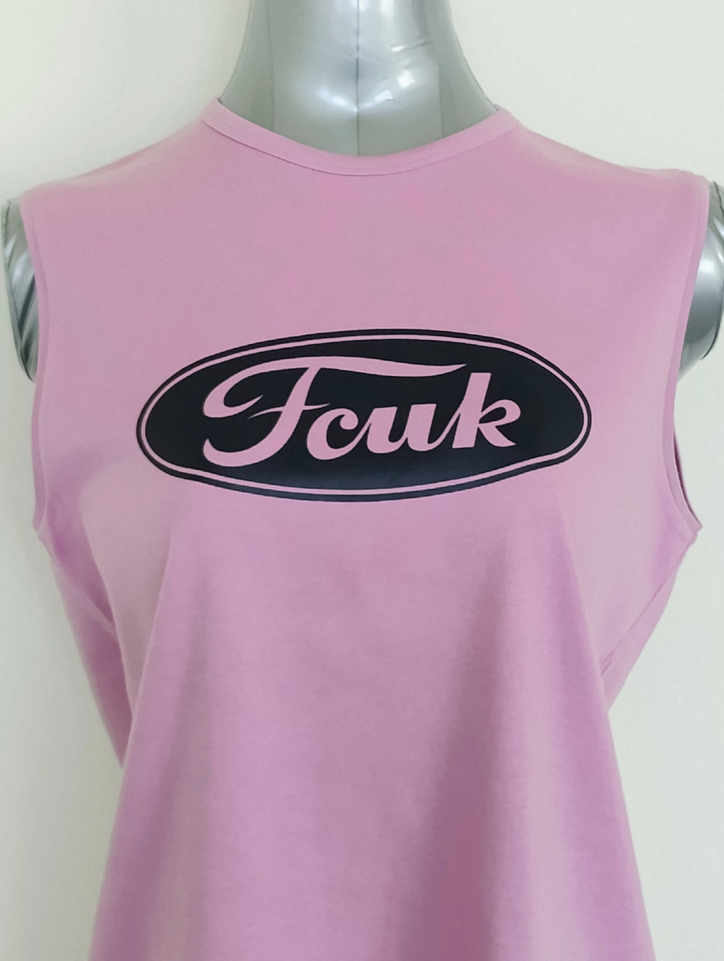 French Connection Wide Strap Tank Top – FCUK Logo | 100% Cotton, Made in USA