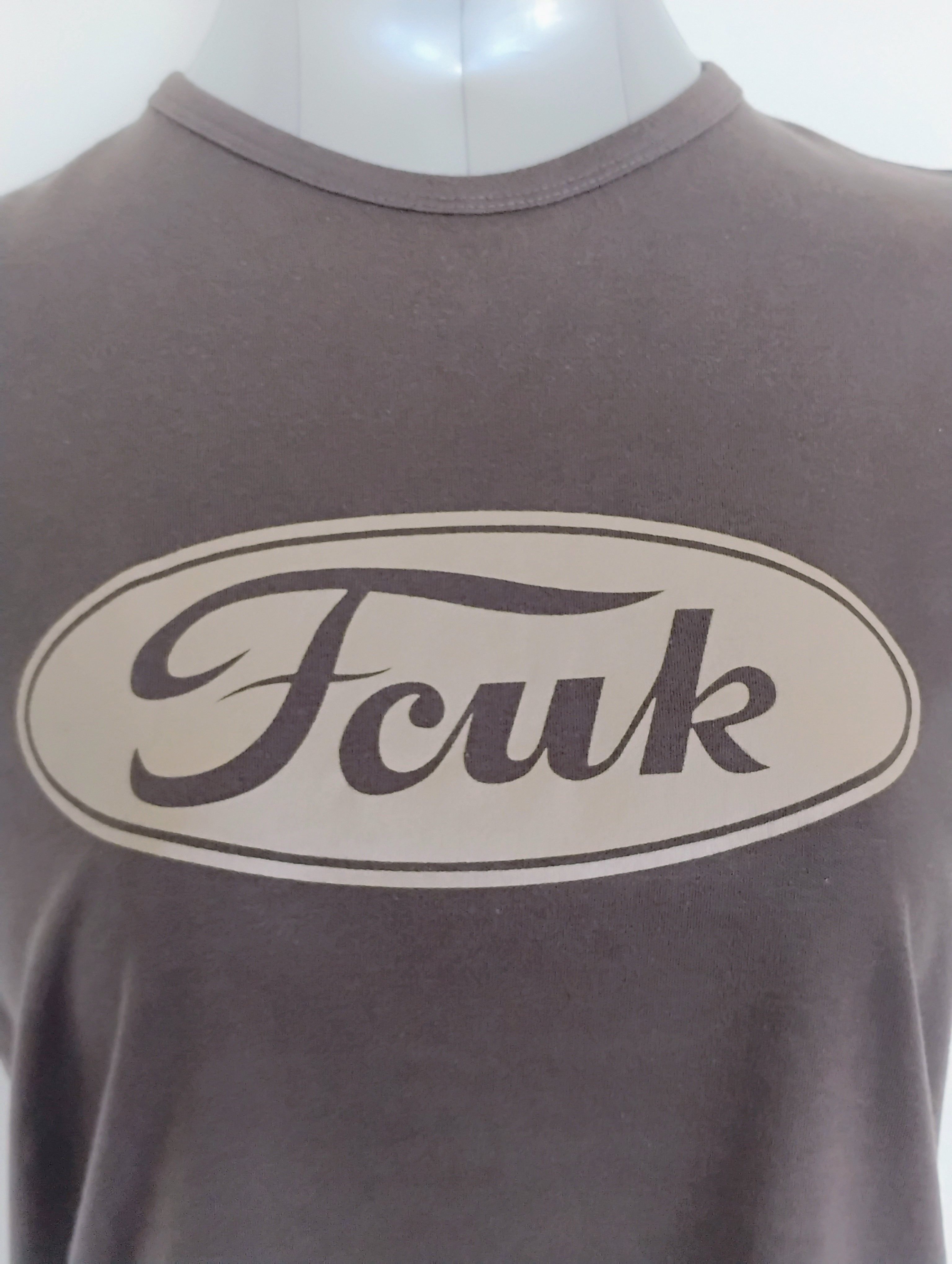 French Connection Wide Strap Tank Top – FCUK Logo | 100% Cotton, Made in USA