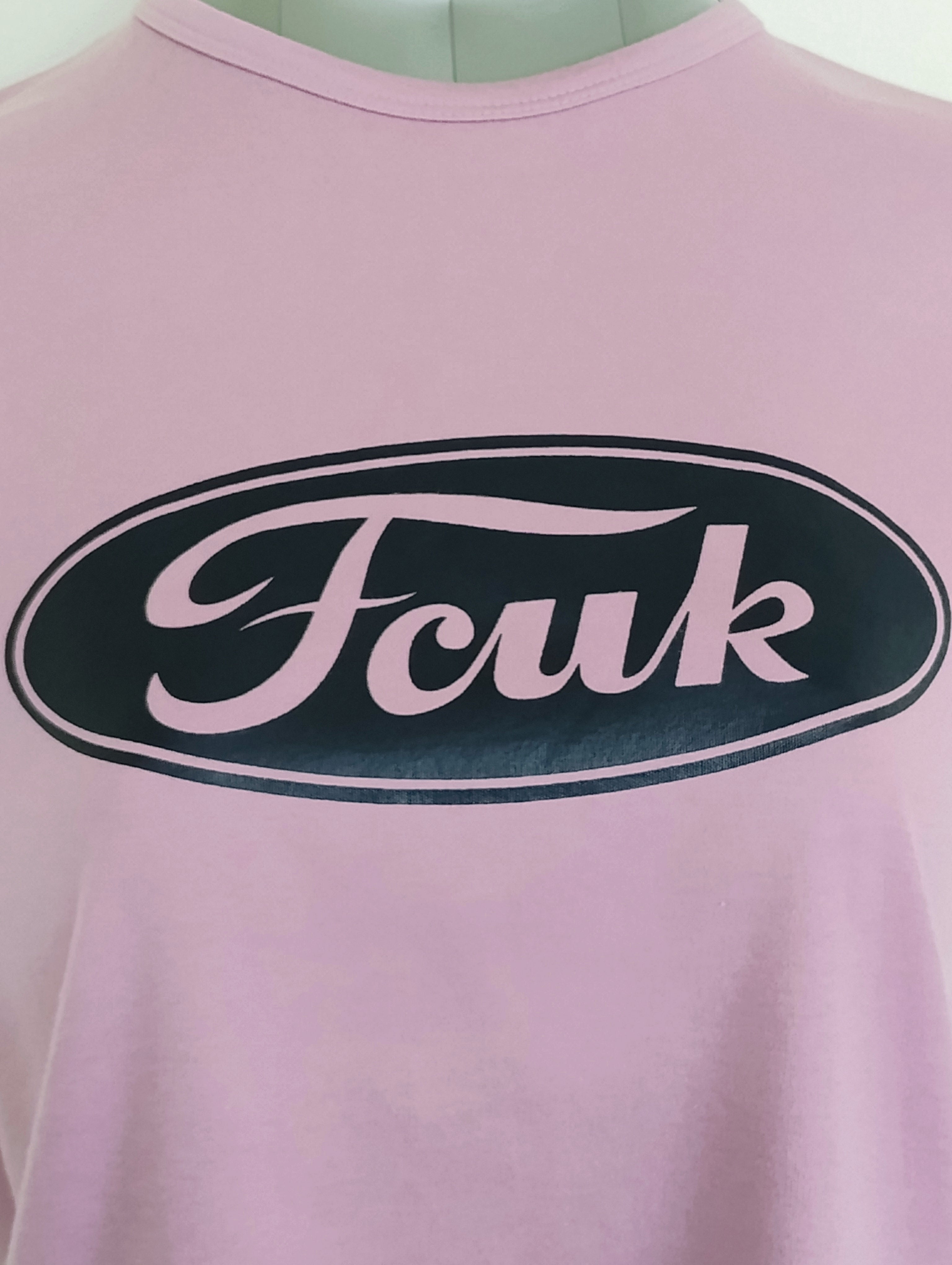 French Connection Wide Strap Tank Top – FCUK Logo | 100% Cotton, Made in USA