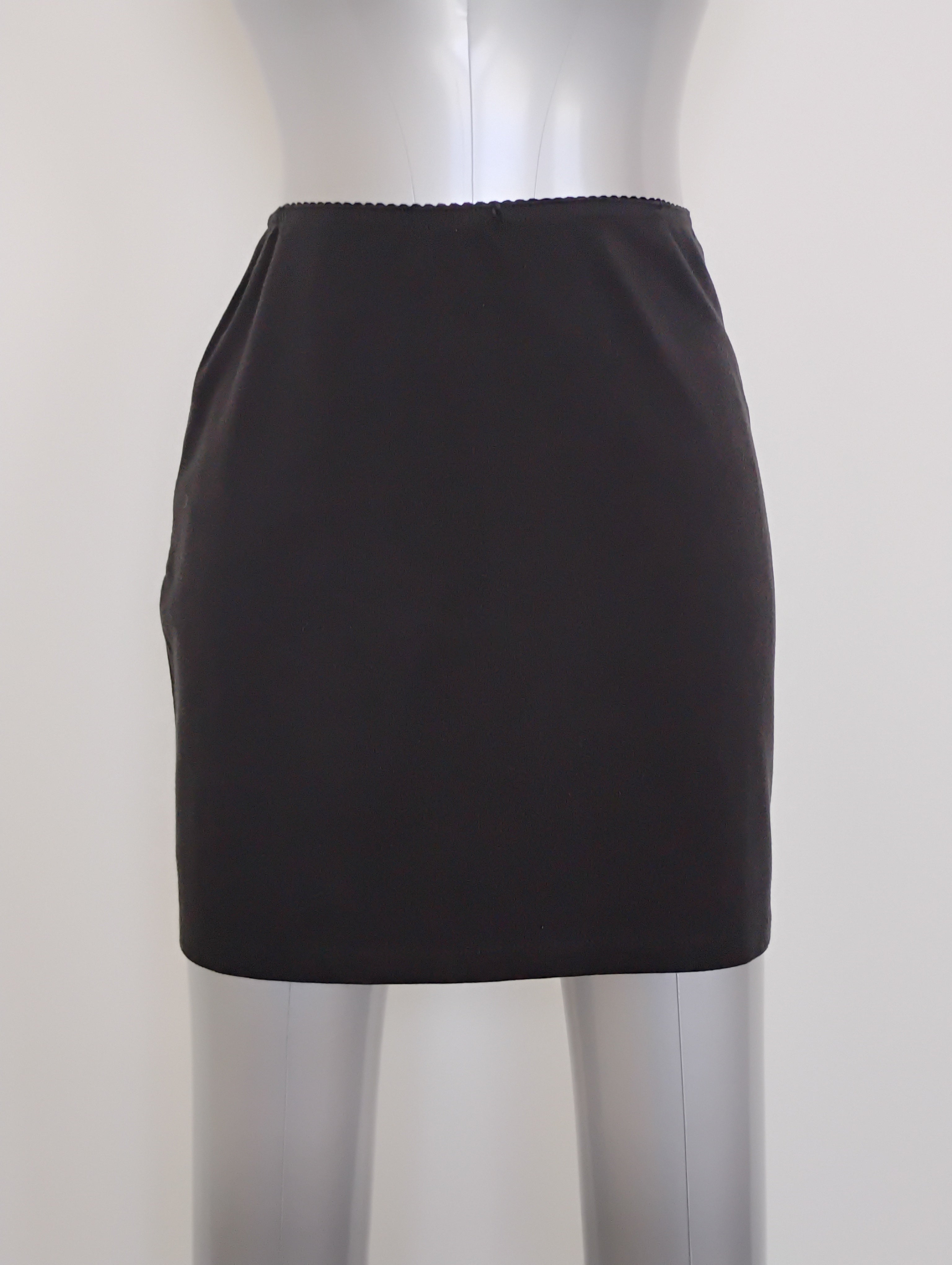 Vintage ’90s Black Cotton Spandex Mini Skirt – Express | Brand New