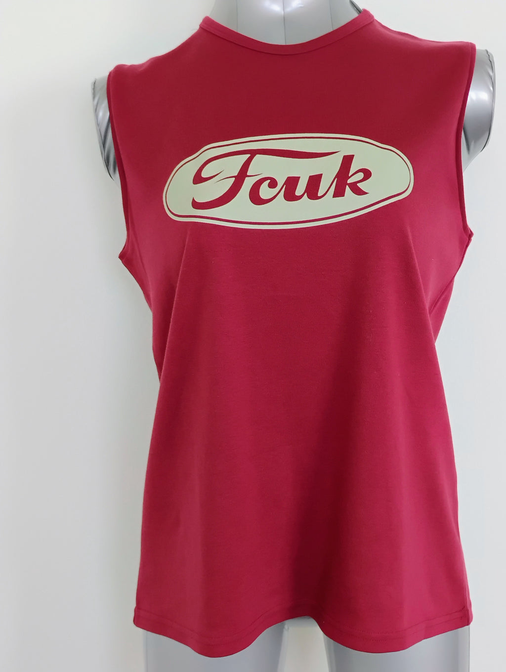 French Connection Wide Strap Tank Top – FCUK Logo | 100% Cotton, Made in USA